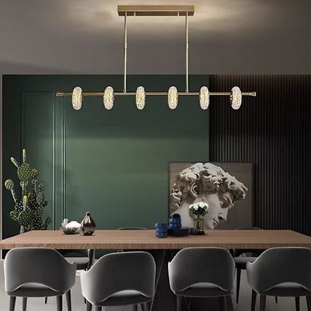 97cm Premium Pendellampe Krystal Guld Ring Ø-lampe Luksus