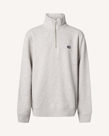 Lexington Terry half zip sweater, light grey melange