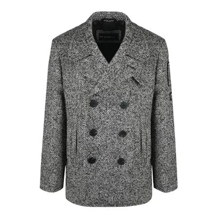 Neil Barrett, Double Breasted Military Peacoat Grijs, Heren, Maat:M