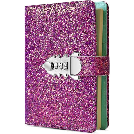 Digitalt kodeordsdagbog kombinationslås dagbog låsning A6 læder