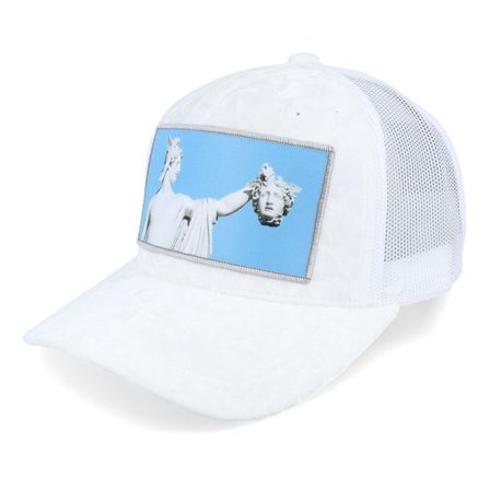 Calza Pennello - Vit trucker Keps - Perseus With The Head Of Medusa Velvet White @ Hatstore