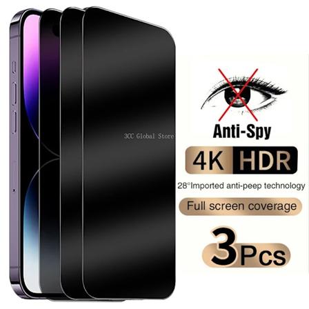 3 kpl näytönsuojaa iPhone 14 15 Pro Max Xr Xs Maxille, Anti-Spy karkaistu lasi iPhone 13 12 11 Pro 8 7 14 Plus -puhelimille For iphone 15 Plus 3Pcs