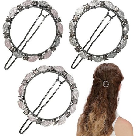 3-PAK Elegante glitrende hårklemmer Vintage Rhinestone Hårklemmer Glitter Hårnål Hårtilbehør til kvinder og piger