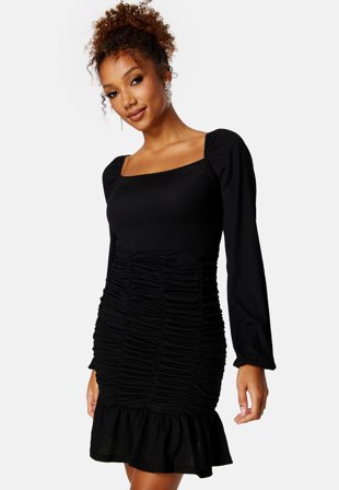 BUBBLEROOM Tracy frill dress Black Klær