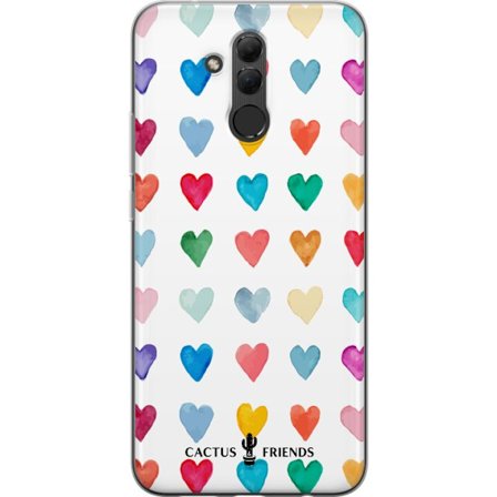 Yhteensopiva Puhelinkuori Huawei Huawei Mate 20 lite Cactus and Friends - Watercolor Love Grid