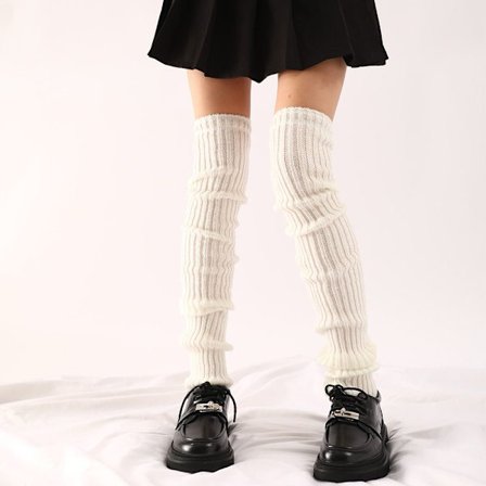 Benvarmere Lange sokker HVID
