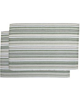 Bordstablett Jonas med ränder 2-pack Grön - Recycled by Wille