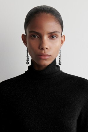 COS Women's Droplet Earrings in Silver