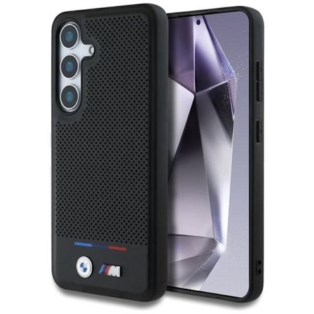 BMW Mobilskal till Galaxy S25 MagSafe Läder Tricolor Stripe - Svart