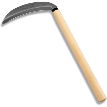 Japansk lugehakke med savtakker - Græssichel til haven, rustfrit stål & hårdt træhåndtag, stil 1