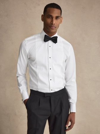 John Henric Men's Weißes Smokinghemd Slim Fit Size 38