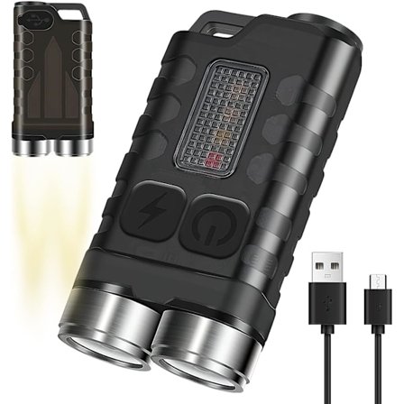 Uppladdningsbar LED-nyckelringsficklampa 10 ljuslägen 900 High Lume