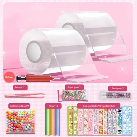 Nano Tape Bubbles Sæt, 2 stk. 300 cm DIY BubbleTape, Blæse Bubble Tape, Multipurpose Tape, 27 stk. Bubble Craft Kit, Dekompressionslegetøj
