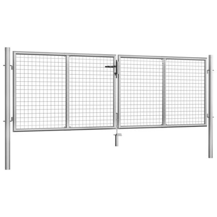 Vidaxl Trädgårdsgrind Galvaniserat Stål 306x125 Cm Silver Silver