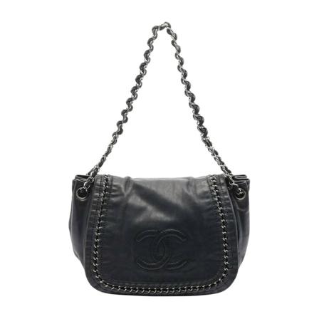 Chanel Vintage Pre-owned Shoulder Väska svart, Dam Vintage Väskor, Dam, Storlek: ONE SIZE