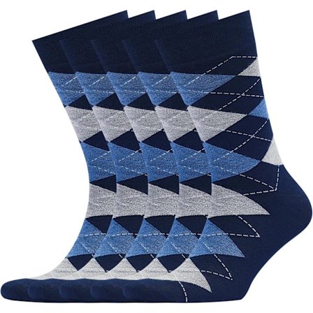 5 par dam Herr Långa Strumpor Stor Diamantrutig Rand Enfärgad Business Strumpor Mångsidiga för Höst och Vinter