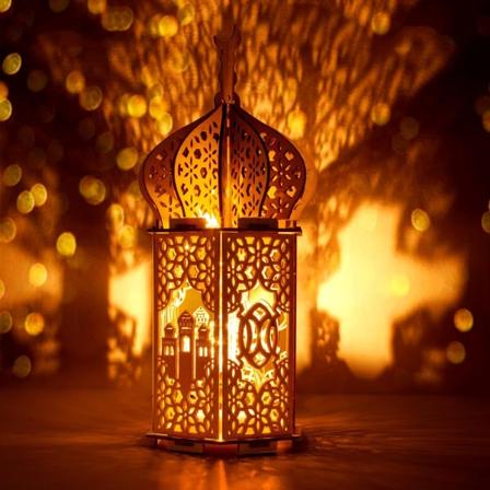 Ramadan-lanterne Dekorasjon Eid Håndverk Ramadan Dekor for Hjem, Batteridrevet