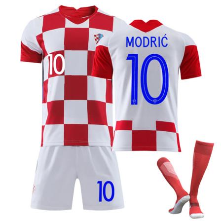 20/21 Kroatia Hjemme Grid Jersey Sett Barn Voksen Fotball, 16