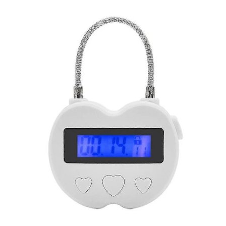 Smart Time Lock LCD-display Tidslås Multifunktionel Elektronisk Timer, Vandtæt USB Genopladelig Midlertidig Timer Hængelås hvid