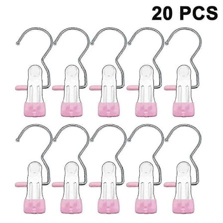 20 stk. Støvlehængere, Vaskeri Krog Hængende Tøj Klemmer Rustfrit Stål Hængende Klemmer Til Sokker, Håndklæder, Underbukser, Hatte, Halstørklæder, 
