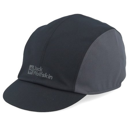 Jack Wolfskin - Black - flexfit - Cap - Gravex Cap Black Cycling Cap - Hatstore