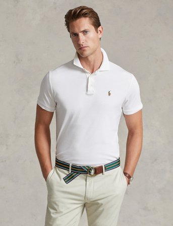 Polo Ralph Lauren Custom Slim Fit Soft Cotton Polo Shirt - White - L