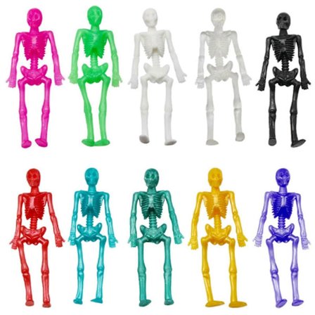 10 stk Halloween Elastiske Leker Nyhet Elastiske Skjelettleker Knask Eller Knep Leker For Barn Halloween Festgaver Godtepose (FMY)