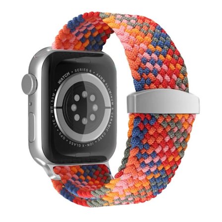 Apple Watch (45 mm) klockarmband i elastisk nylon - Färgstark / Rosa