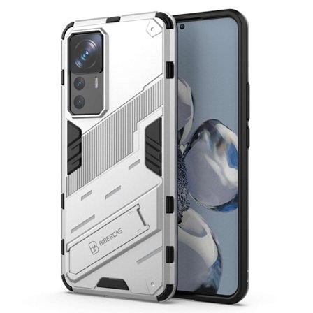 Stødsikker Hybrid Cover med A Moderne Touch til Xiaomi 12T Pro - Sølv