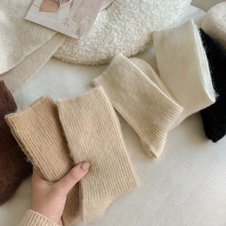 Women Wool Socks Warm Winter Thicken Cashmere Fuzzy Casual Solid Color Comfortable Home Sock Soft Long Thermal Sleep Floor