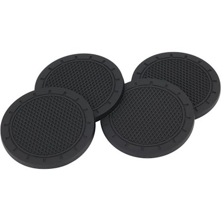 4 st PVC-fordonskopphållare, PVC-kopphållare, bilinredningstillbehör - Silikonunderlägg (svart).