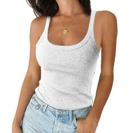 Dame Firkantet Hals Slim Camisole Sling Enkel Tanktop Sommertop