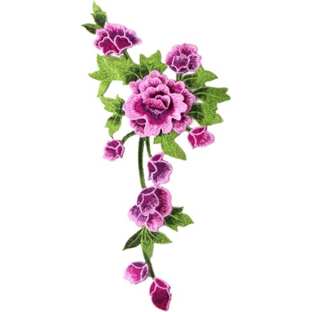 Brodert (Rød Lilla, Høyre) Rose Blomst Patch Jern-på Lapper