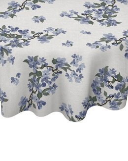Vaxduk rund blommig ø 140 cm Blå - Linea
