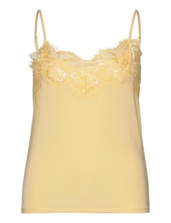 Slclara Singlet Top Ærmeløs Top Gul Soaked In Luxury