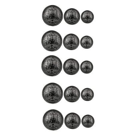 Metalfrakkeknapper Antik Blazerknapper Dekorative Tøj Knapper Til Blazer Dragter Frakke Uniform Jakke Sort