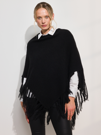 MATCH - Anna poncho - Marie Philippe - Dame - Tilbehør - Svart - ONESIZE - 30% akryl, 23% alpakka, 23% nylon 22% ull og 2% elastan