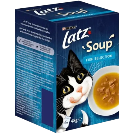 Purina Latz - Soup Fish Selection 6-pakning x 48 g - Katt - Kattefôr & kattemat - Våtfôr og våtmat - ZOO.no