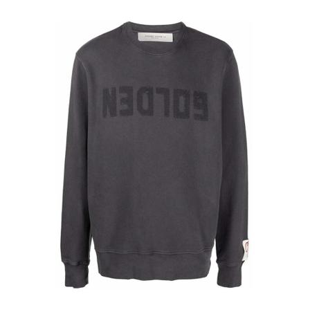 Golden Goose, Logo Sweatshirt Grijs, Heren, Maat:M