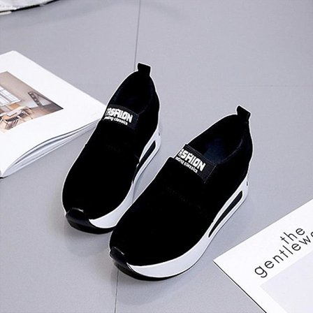 Casual Platform Dam Sport Flock Slip-on Sneakers