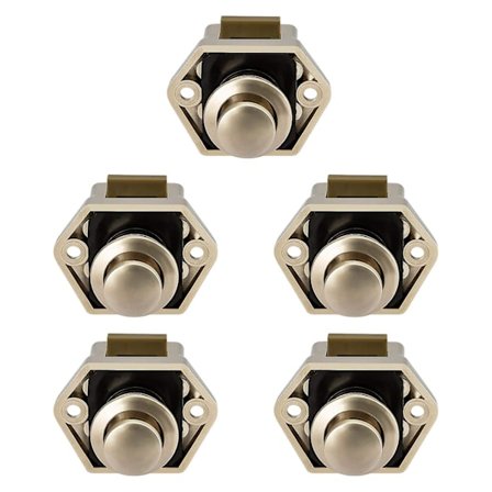 5 st Mini Tryckknappslås för Låda Skåp Dörr Fäste Husvagn Mot