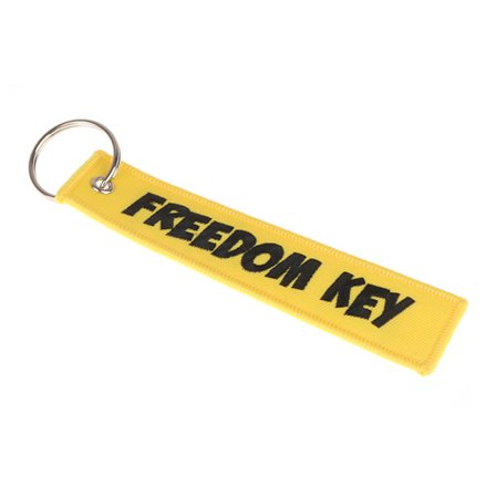 1 stk Freedom Key Laugh Key stribet Nøglering med broderi K