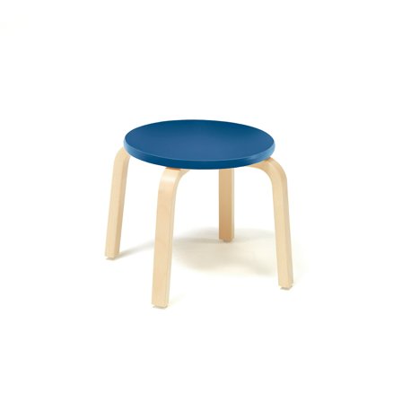 Holzhocker NEMO, H 330 mm, Birke, blau