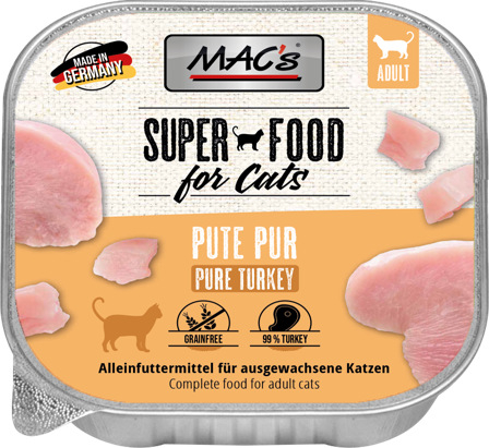 Mac's Super Food for Cats Kalkun 16x100g - Våtfôr