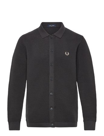 Fred Perry Pointelle Button T Crdgn - Grey - XL