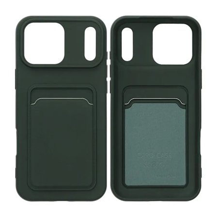 Silicone Case with Card Holder iPhone 17 Pro Max - Military green