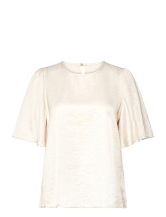 Slfreya 2/4 Top B Blouses Short-sleeved Creme Selected Femme*Betinget Tilbud