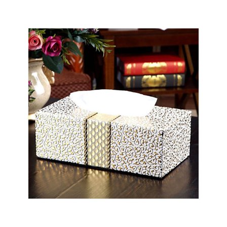 Lyxig servettbehållare i PU-läder för hemmet, servetthållare för hemmakontor och bil