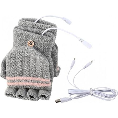 ING Unisex USB Opvarmede Handsker - Strikkede Beskyttelseshandsker - Grå