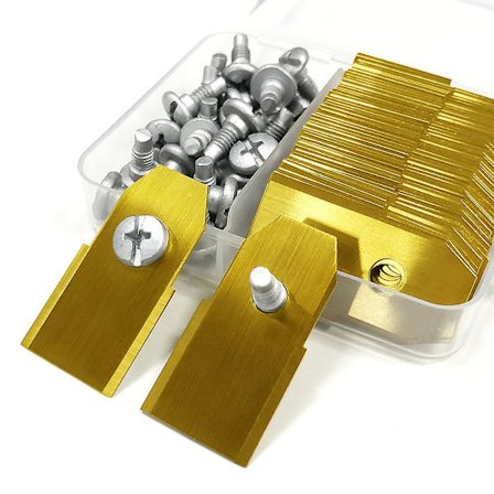 30x Vaihdettavat terät, ruostumaton teräs, titaanipinnoite, yhteensopiva Husqvarna Gardena Mcculloch Rob Flymo Yardforce Matrix Grizzly Brast - Compr